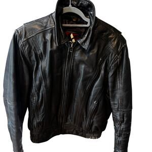 Xpert Leather Motorcycle Jacket Size Large in Black
